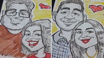 Shopping oferece sessão gratuita de caricaturas para casais de namorados em Manaus
