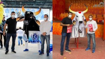 Presidente da Amazonastur visita currais dos bois Caprichoso e Garantido em Parintins