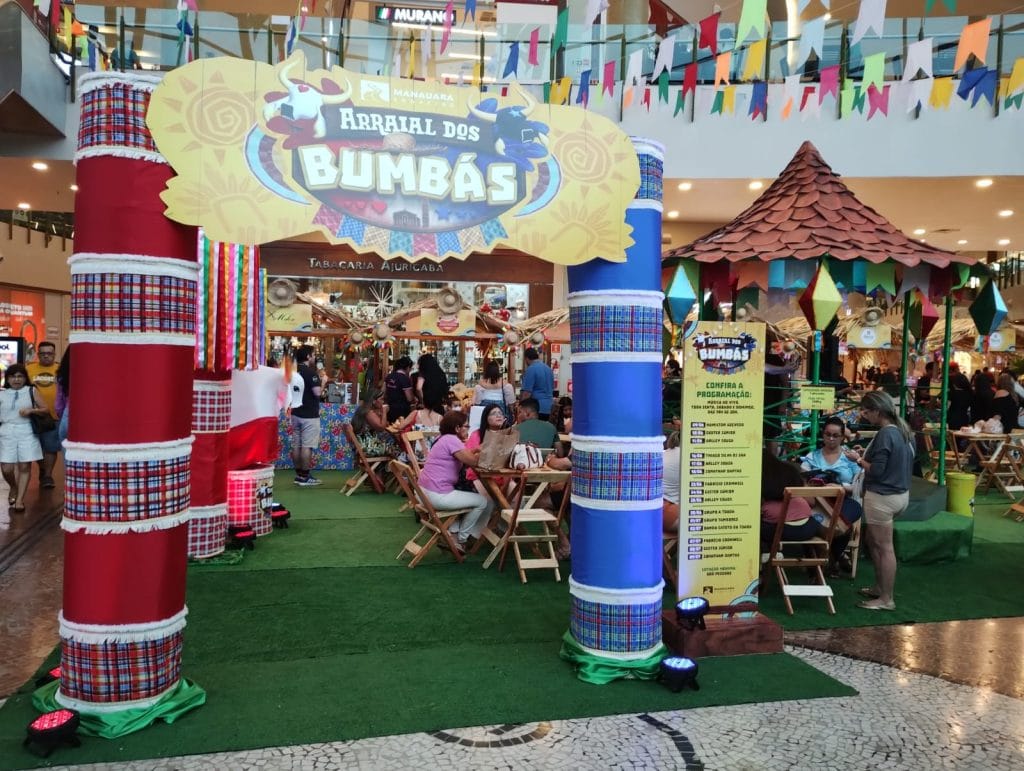 'Arraial dos Bumbás 2023' ocorre até 9 de julho no Manauara Shopping. Foto: Divulgação