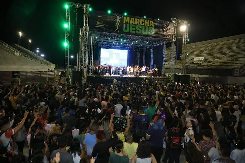Sambódromo foi o ponto de chegada da Marcha. Foto: Divulgação/Semcom