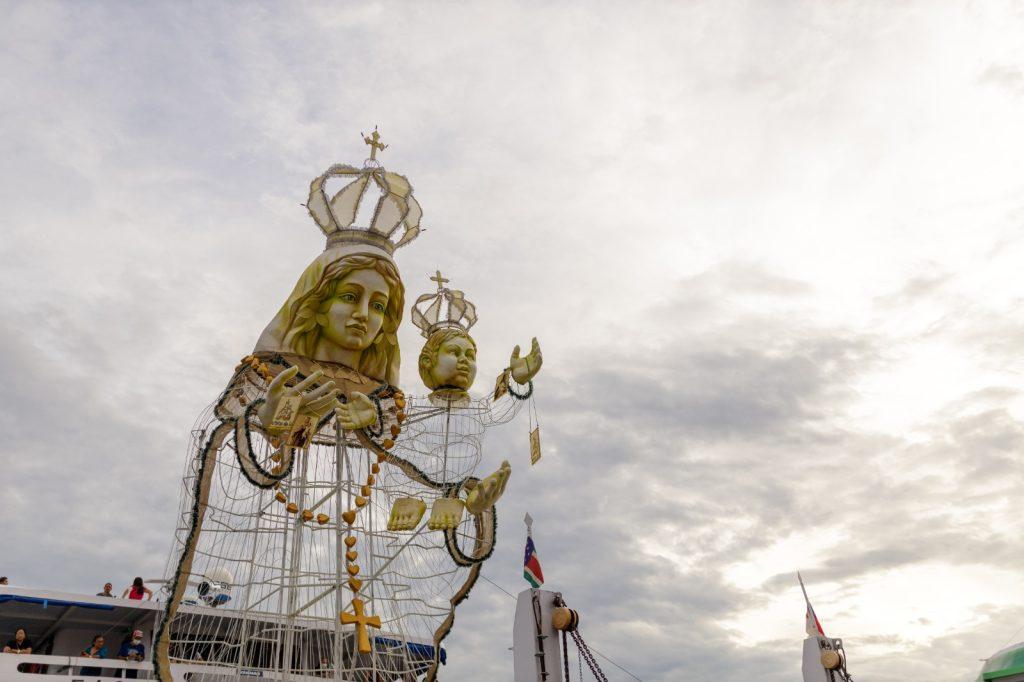 Padroeira da 'Ilha da Fé' ganhou uma escultura de 16 metros. Foto: Divulgação